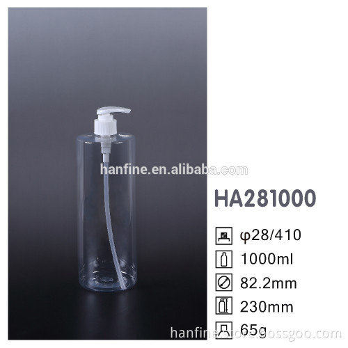 2016New design Round plastic bottle for cosmetics/500ml-1000mlL/factory price